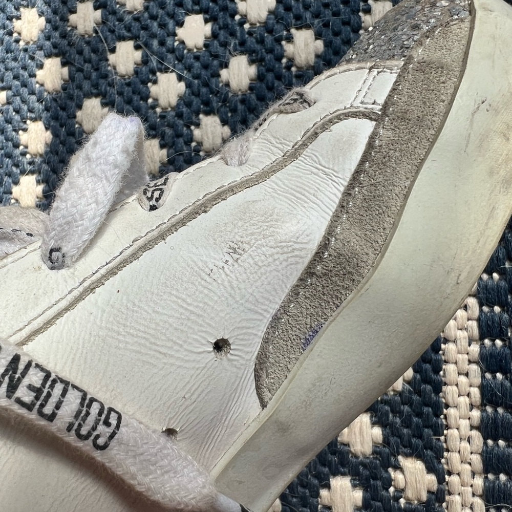 Golden Goose Silver and White Star Sneakers Casual Style size 32 kids - Picture 7 of 13